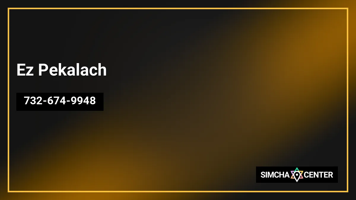 Ez Pekalach — Specialty Services